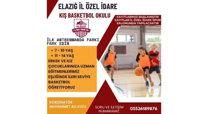 Elazığ İl Özel İdare SK, Spor Okulu Eğitimlerine Başlıyor