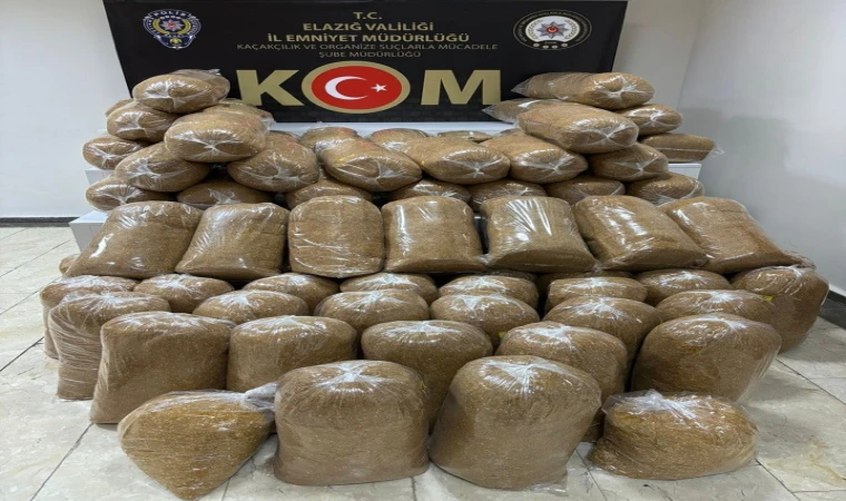 Elazığ’da 425 Kilo Kaçak Tütün Ele Geçirildi