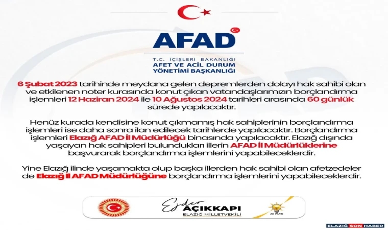 AFAD Elazığlıları Tekrar Uyardı!