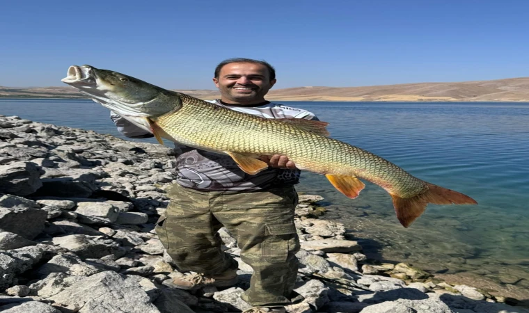 Elazığ'da Amatör Balıkçı 41 Kilogramlık Turna Balığı Yakaladı