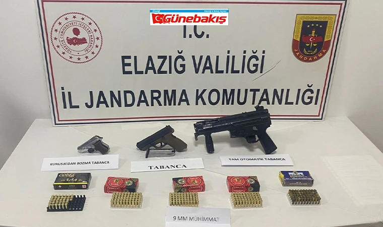 Elazığ’da Bir İşletmede Yapılan Aramda Ruhsatsız Tabanca Ele Geçirildi