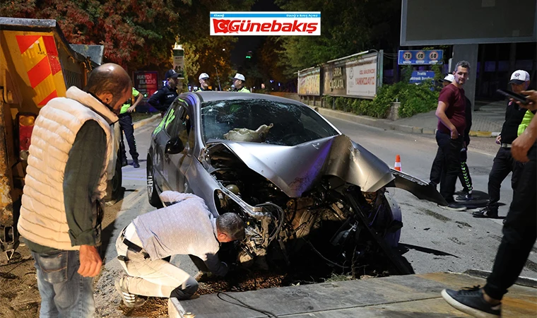 Elazığ'da Otomobil Direğe Çarptı: 3 Yaralı