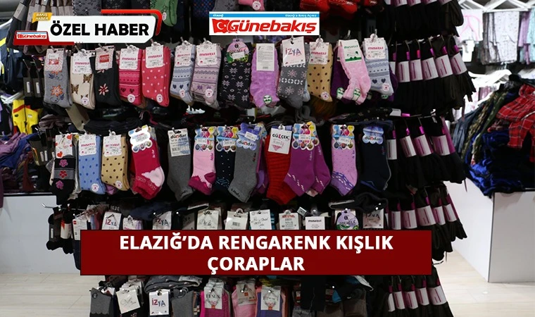 Elazığ’da Rengarenk Kışlık Çoraplar