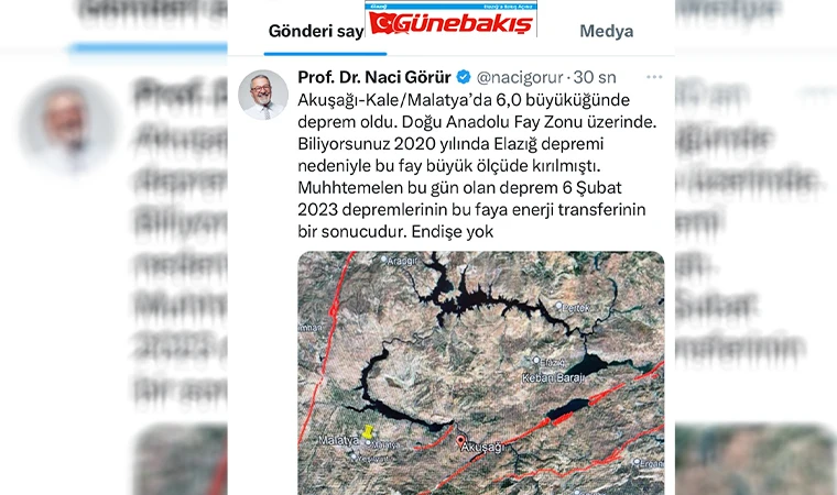 Görür: “6 Şubat 2023 Depremlerinin Bu Faya Enerji Transferinin Bir Sonucudur”