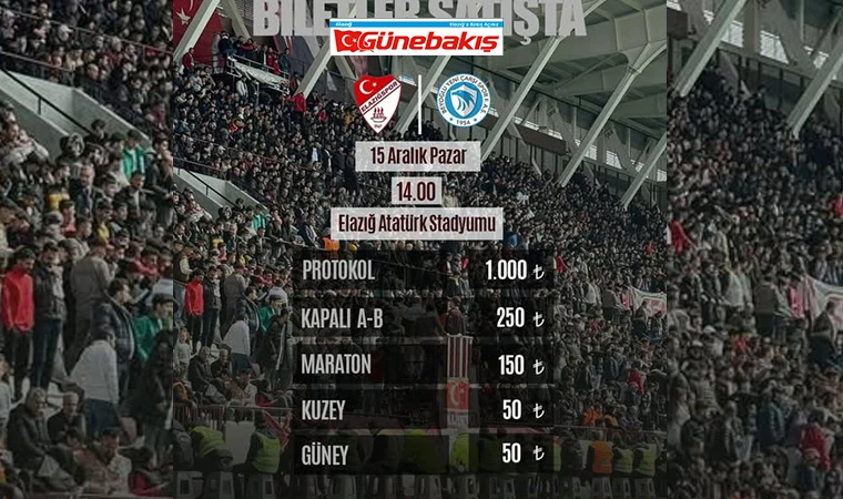 Elazığspor - Beyoğlu Yeni Çarşı Maç Biletleri Satışta