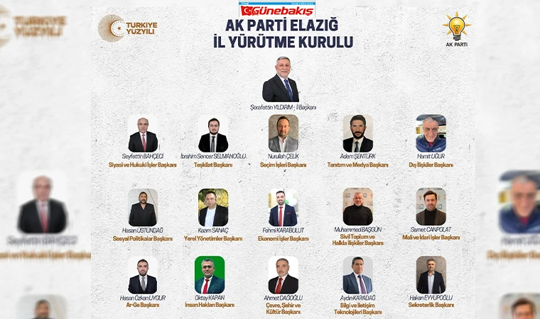 Ak Parti Elazığ İl Yürütme Kurulu Açıklandı