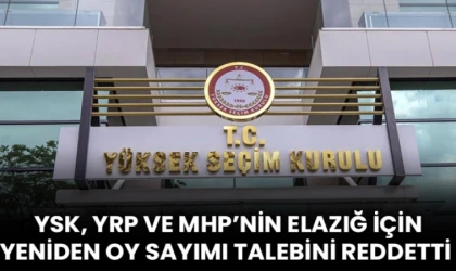 YSK, Yeniden Refah Partisi ve MHP’nin Elazığ İçin Yeniden Oy Sayımı Talebini Reddetti